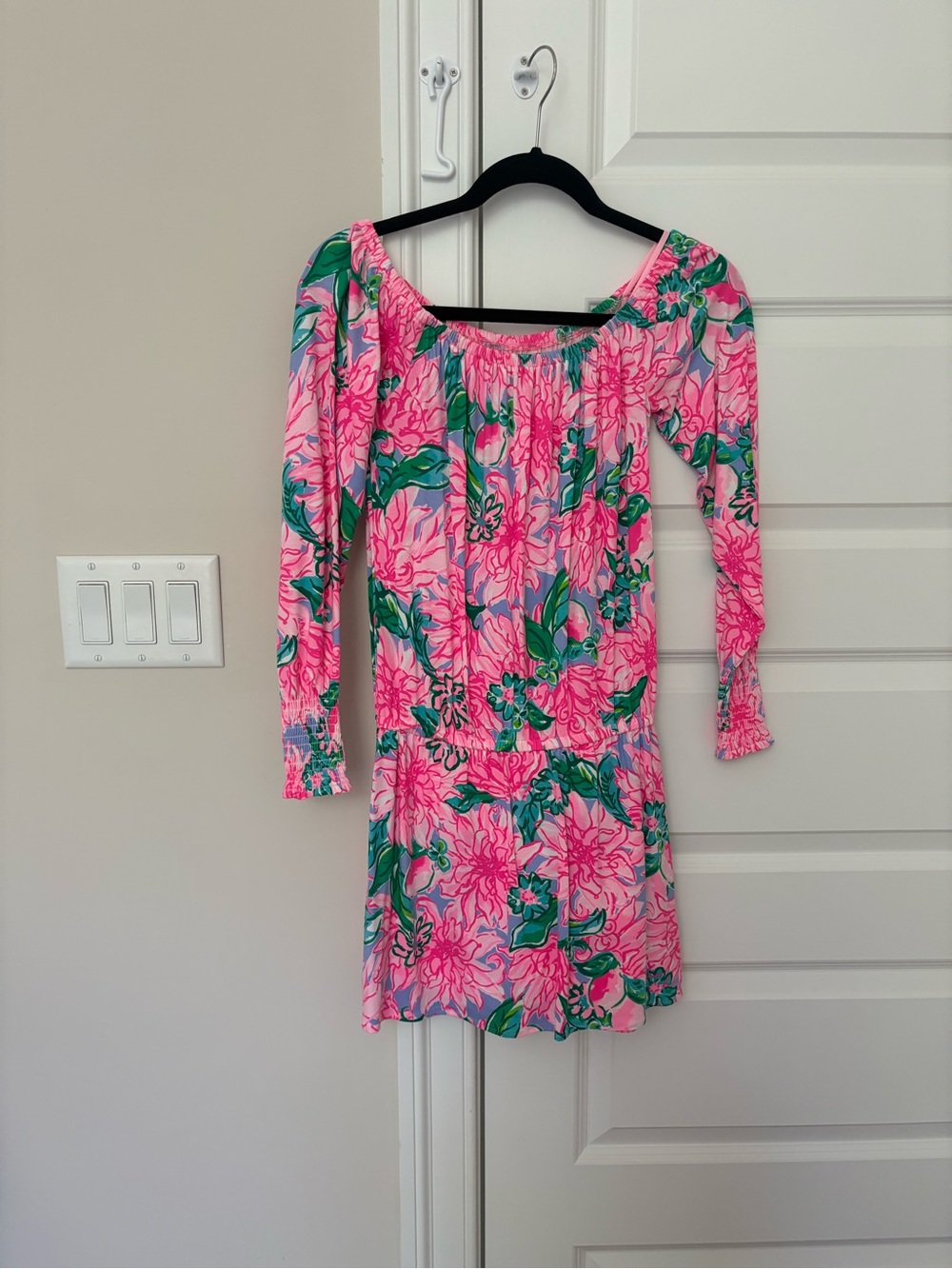 Lilly Pulitzer Off-Shoulder Pink Floral Women’s Dress